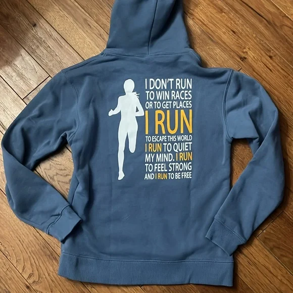 Outrun The dark Blue Graphic Hoodie for women - Picture 3 of 3